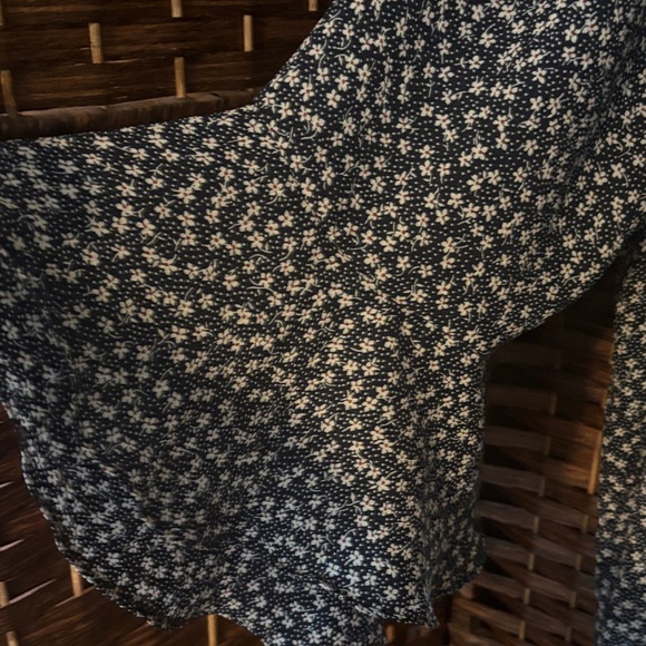 Chaps Navy Blue Floral Peasant Blouse - Picture 3 of 7